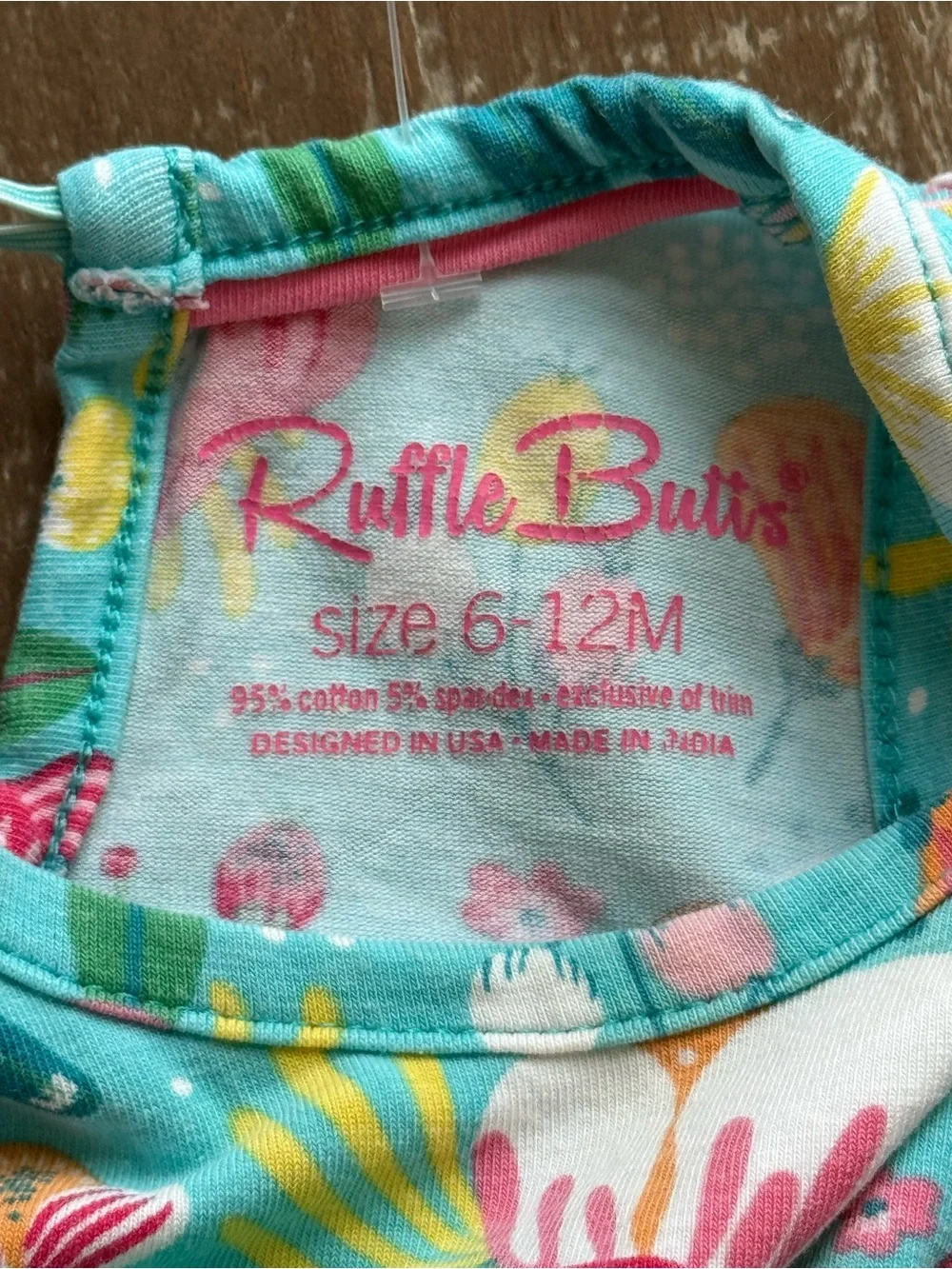+RuffleButts Turquoise Floral Tiered Dress 6-12M Baby Girl Summer Sundress